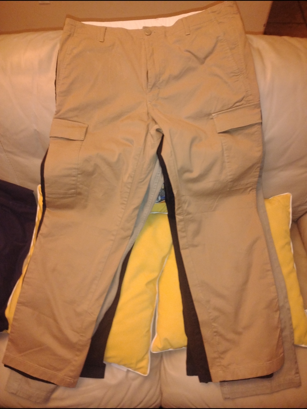 Calvin Klein Men's Khaki Cargo Pants - Tan Utility Style